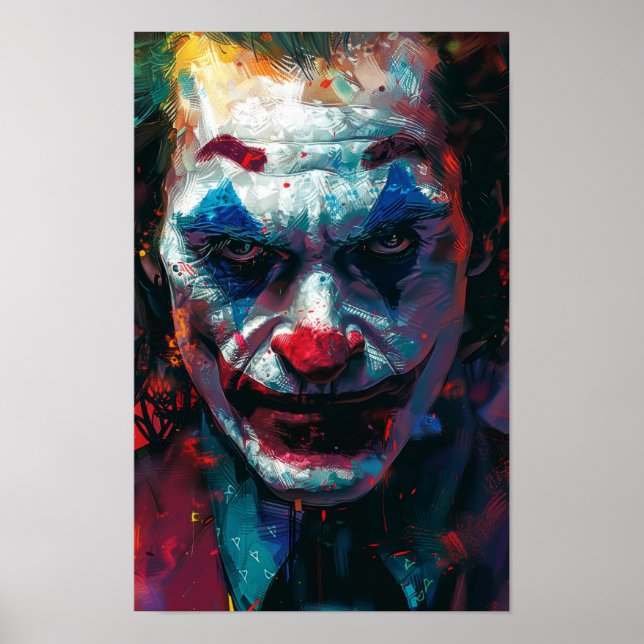 Whimsical Joker Smile Repetitive Pattern Poster (Front)