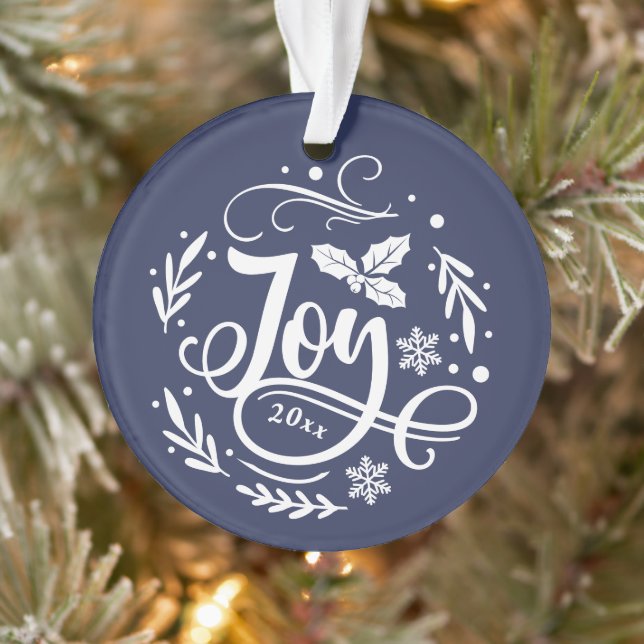 Whimsical Joy Festive Holiday Photo Ornament (Tree)