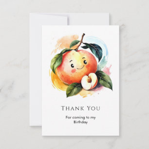 Whimsical Juicy Fruit Peach Birthday Thank You Card