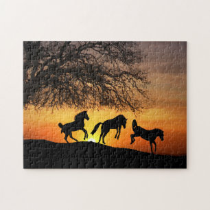 Whimsical Jump for Joy Horse Jigsaw Puzzle