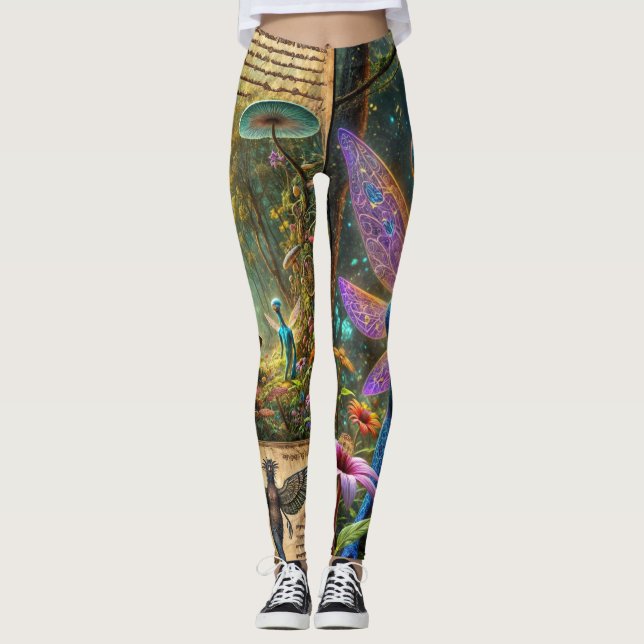 Whimsical Junk Journal Leggings (Front)