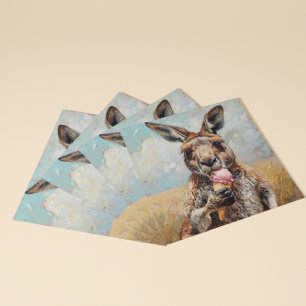 Whimsical Kangaroo Eating Ice Cream Customisable  Invitation