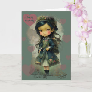 Whimsical Kawaii Fairy Tale Girl Card