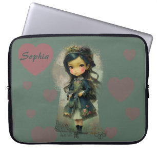 Whimsical Kawaii Fairy Tale Girl Laptop Sleeve
