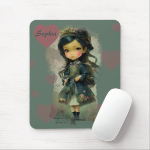 Whimsical Kawaii Fairy Tale Girl Mouse Mat