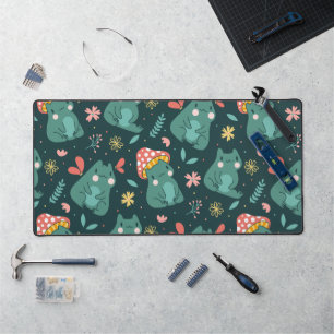 Whimsical Kawaii Frog Desk Mat