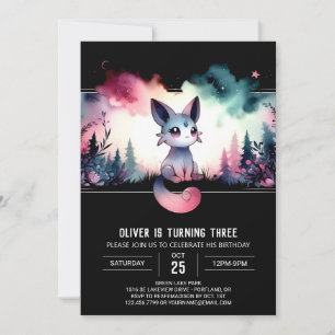 Whimsical Kids Cat Birthday Invitation