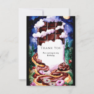 Whimsical Kids' Chocolate Birthday Thank You Card