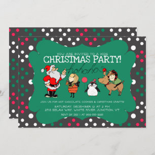 Whimsical Kids Christmas Party Invitation