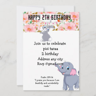 Whimsical Kids Floral Gift Bag Colourful Birthda Holiday Card