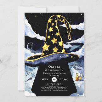 Whimsical Kids' Fun Wizard Birthday Invitation