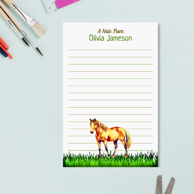 Whimsical Kid's Name HORSE Lined Stationery (Whimsical Kid's Name HORSE Lined Stationery)