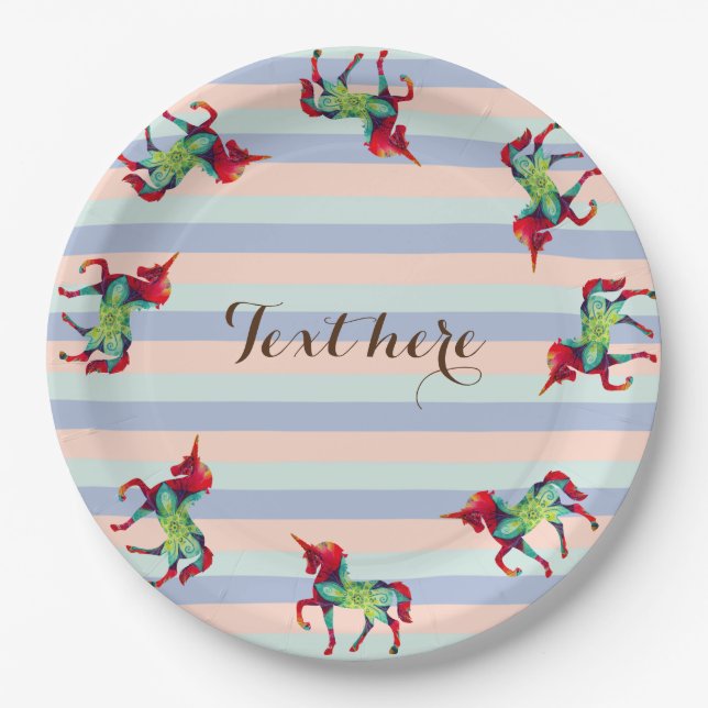 Whimsical Kids Party Custom Paper Plates (Front)