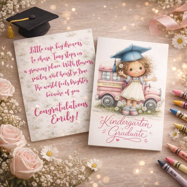 Whimsical Kindergarten Graduate with Matching Poem Card (Creator Uploaded)