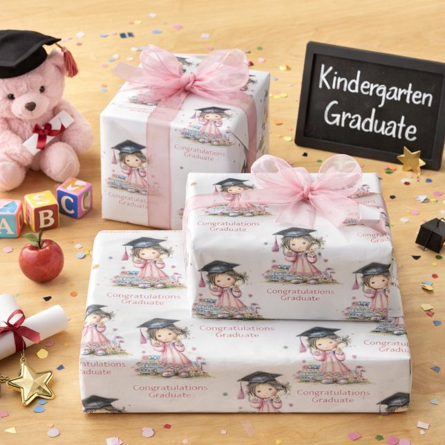 Whimsical Kindergarten Graduation Celebration  Wrapping Paper (Creator Uploaded)