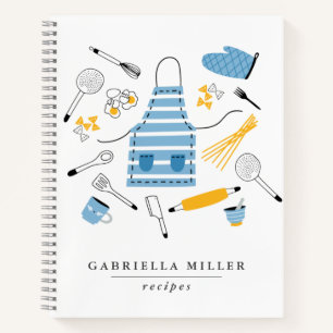 Whimsical Kitchen Tools Personalised Recipe Notebo Notebook