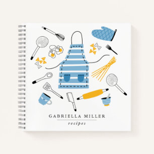 Whimsical Kitchen Tools Personalised Recipe Notebook