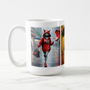 Whimsical Kitten Rain Run Classic Mug
