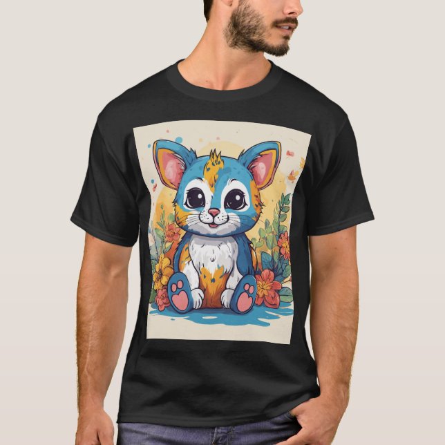 Whimsical Koala & Eucalyptus Sticker T-Shirt – Emb (Front)