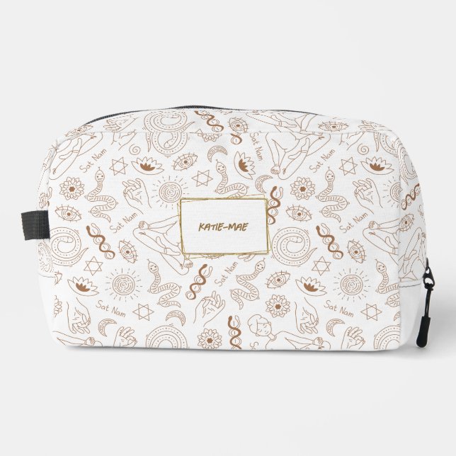 Whimsical Kundalini Yoga Pattern Personalised  Dopp Kit (Front)