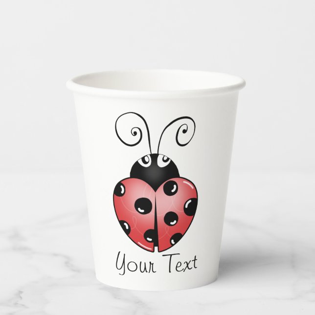 Whimsical Ladybug Design Cups Playful Tea Parties (Front)