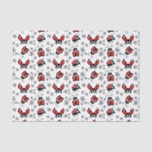 Whimsical Ladybugs With Flowers Tissue Paper