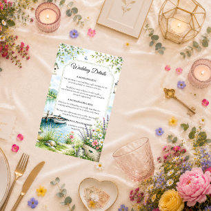 Whimsical Lakeside Cottage Romance Wedding  Enclosure Card