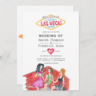 Whimsical Las Vegas Wedding Invitation