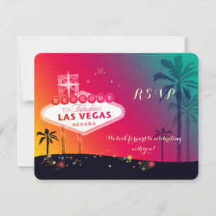 Whimsical Las Vegas Wedding RSVP Card