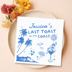 Whimsical Last Toast Coast Beach Bachelorette Napkin