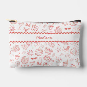 Whimsical Last Toast On The Coast Coral Accessory Pouch