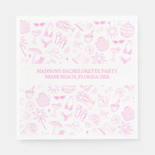 Whimsical Last Toast On The Coast Pink Napkin