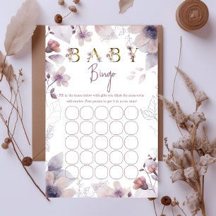 Whimsical Lavender Baby Bingo Shower Game Card