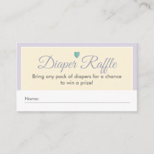 Whimsical Lavender Cream Frog Baby Diaper Raffle Enclosure Card