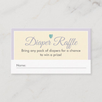 Whimsical Lavender Cream Frog Baby Diaper Raffle Enclosure Card