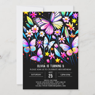 Whimsical Lavender Delicate Butterfly Birthday Invitation