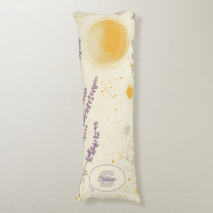 Whimsical Lavender & Yellow Floral Pattern Body Cushion