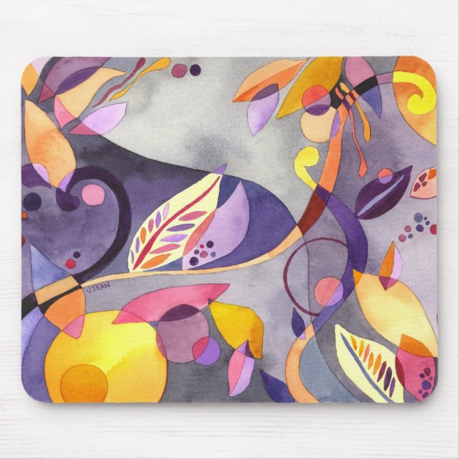 Whimsical Leaves Mouse Mat (Front)