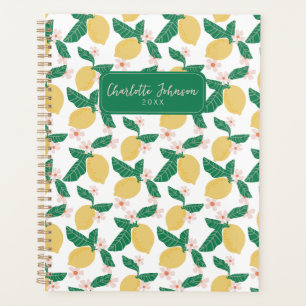 Whimsical Lemon Floral Personalised Planner