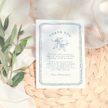 Whimsical Lemon Illustration | Blue Bridal Shower Thank You Card<br><div class="desc">An elegant thank you card to match our Whimsical Lemon Illustration Bridal Shower collection. This design features a whimsical hand-drawn border and an illustration of lemons, lemon blossom, and a custom heartfelt thank-you message to express your gratitude to friends and family. The back of the design features a pattern of...</div>
