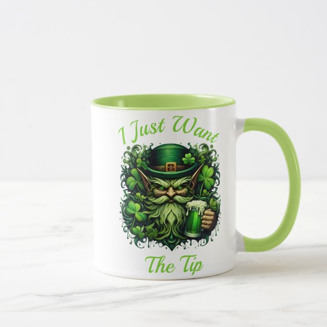 Whimsical Leprechaun Drinking A Frothy Beer Mug (Right)