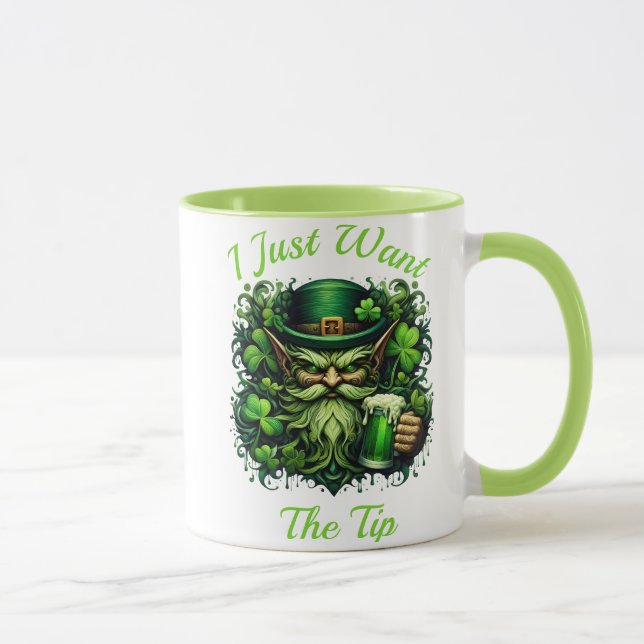 Whimsical Leprechaun Drinking A Frothy Beer Mug (Right)