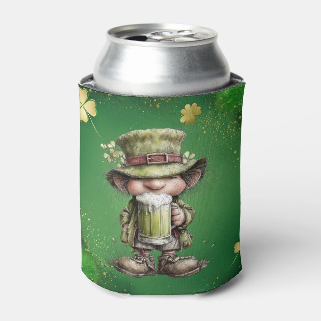 Whimsical Leprechaun Illustration Can Cooler (Can Front)