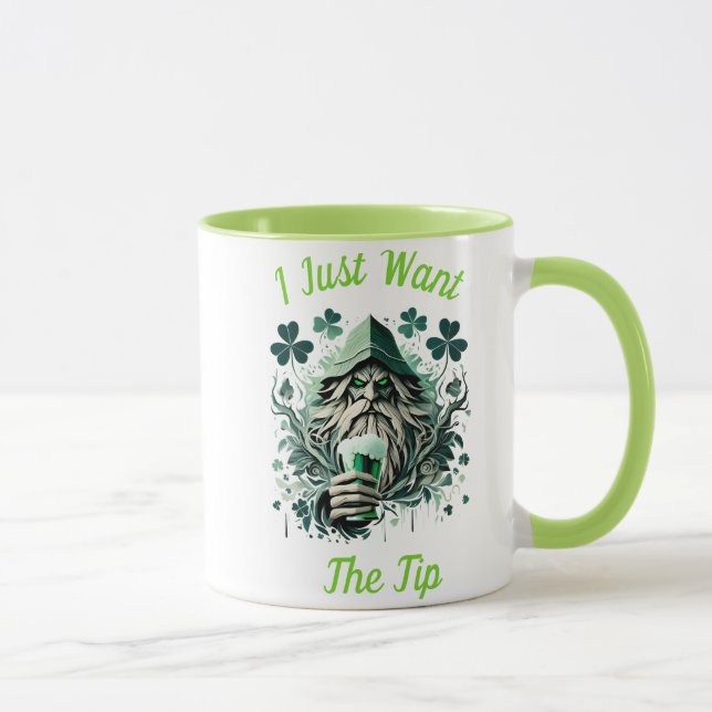 Whimsical Leprechaun Savouring A Brew Mug (Right)
