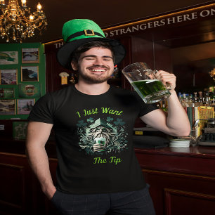 Whimsical Leprechaun Savouring A Brew T-Shirt