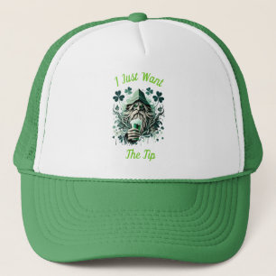Whimsical Leprechaun Savouring A Brew Trucker Hat