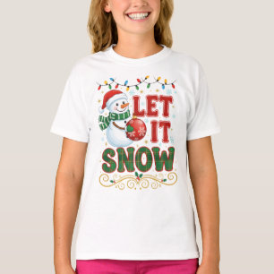 Whimsical Let It Snow Christmas T-Shirt