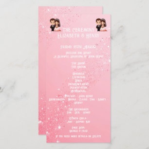 Whimsical Light Pink Wedding sparkles programe