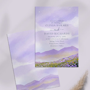 Whimsical Lilac Night Landscape Wedding Invitation
