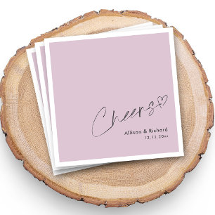 Whimsical Lilac Signature Cheers Wedding Napkin